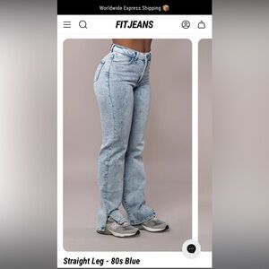 FITJEANS Women's Straight Leg Jeans - Light Blue